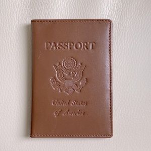 Genuine Leather Passport Cover for sale in brown color
